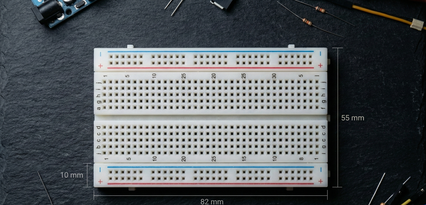 400 Tie Points MB102- Mini Solderless Breadboard (Half Size) | robetix