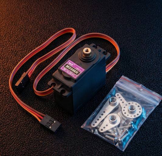 MG996R Metal Gear High-Torque Servo Motor (360° Continuous Rotation) | robetix