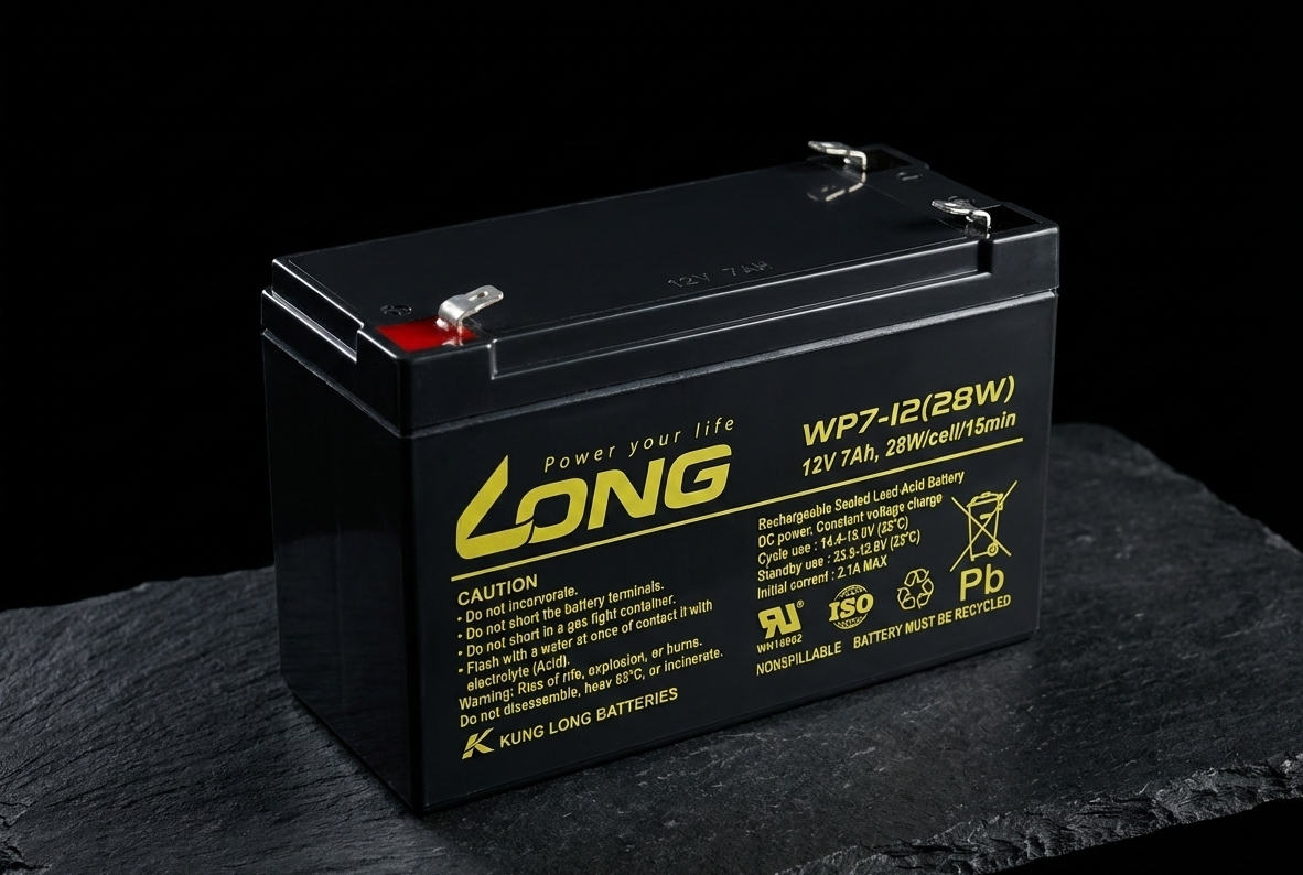 12V 7Ah Sealed Lead Acid Battery - Rechargeable Dry Battery