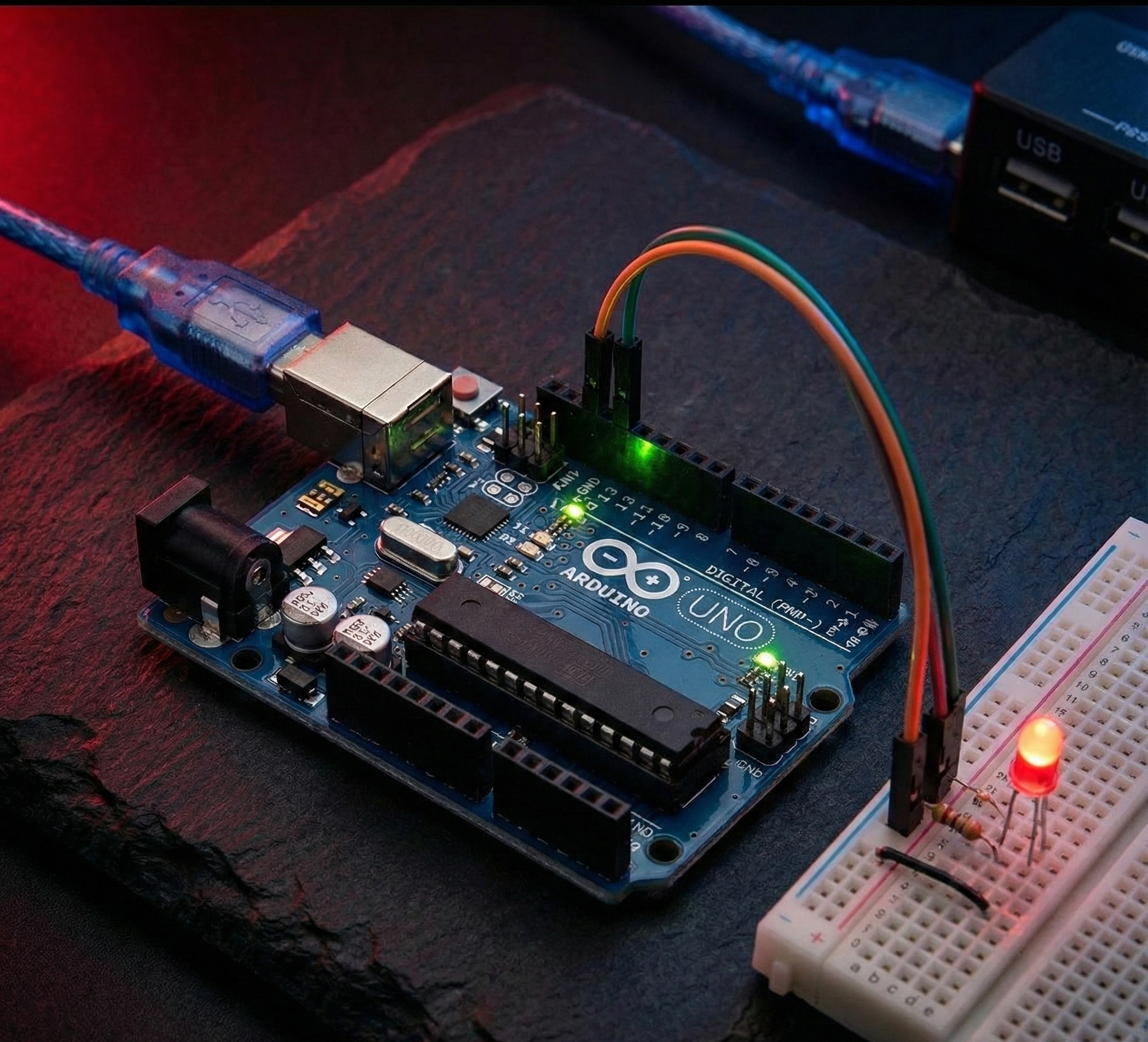 Arduino Uno R3 Development Board (USB Cable Included)