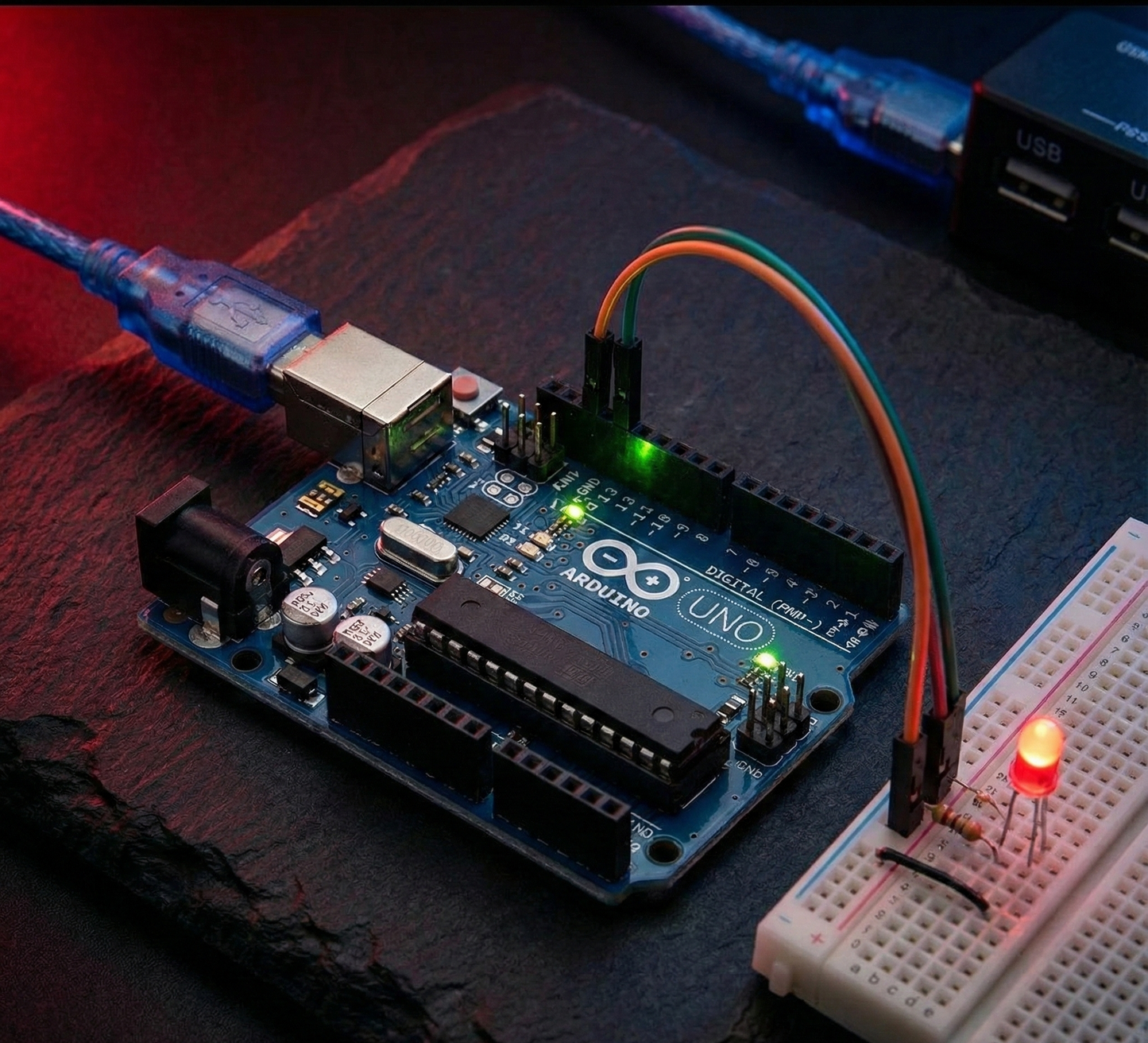 Arduino Uno R3 Development Board (USB Cable Included)
